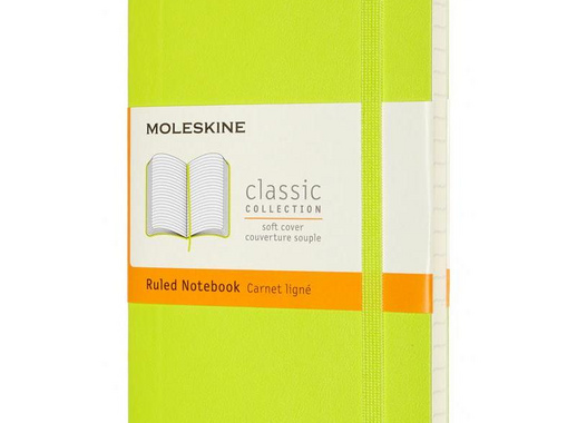 Блокнот Moleskine Classic Soft Pocket A6 96 листов в линейку салатовый на сшивке (90x140 мм)